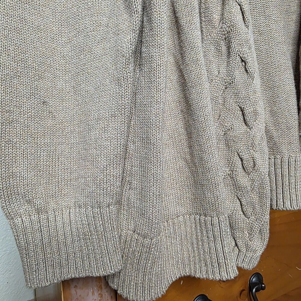NWT Karen Scott Cardigan Size XL Tan Cotton Open Front Classic Layer - Picture 4 of 8
